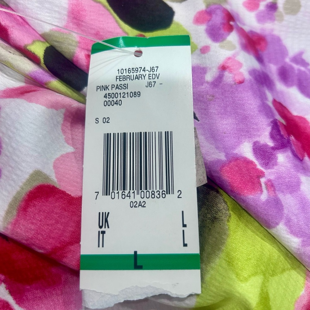 🩷”Anne Klein” NWT Multi Color Pink/Lavender Floral Cowl Neck Short Sleeve Blouse - Picture 9 of 12